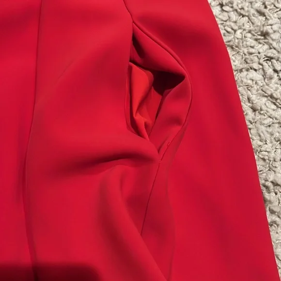 Badgley Mischka Mock-neck Crepe Swing Dress Size 4 Red